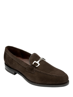 Loake Kensington Suede Loafers - view 2, Dark Brown Suede