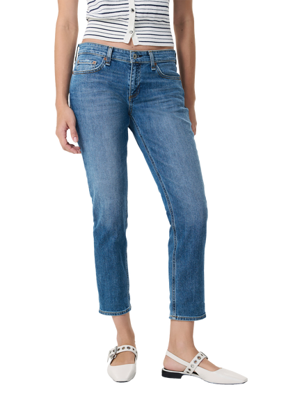 rag & bone Dre Low Rise Slim Boyfriend Jeans, Dark Blue - view 2, Julienne