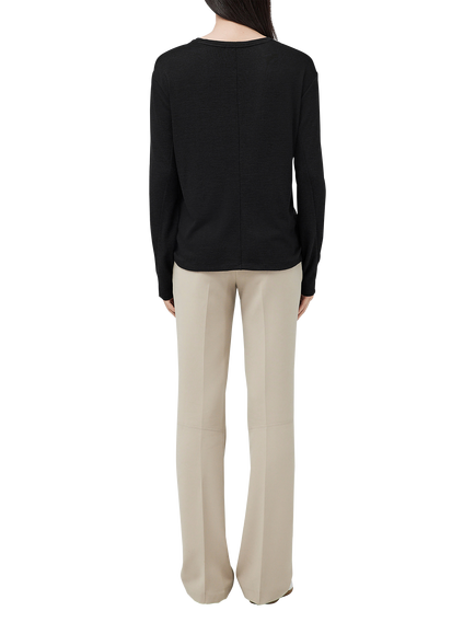 rag & bone Long Sleeve Knit Top, Black - view 2, Black