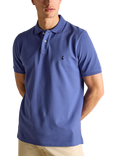 Joules Cotton Regular Fit Short Sleeve Polo Shirt, Mid Blue