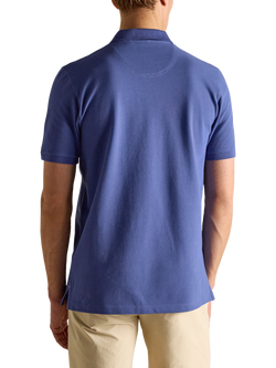 Joules Cotton Regular Fit Short Sleeve Polo Shirt - view 2, Mid Blue