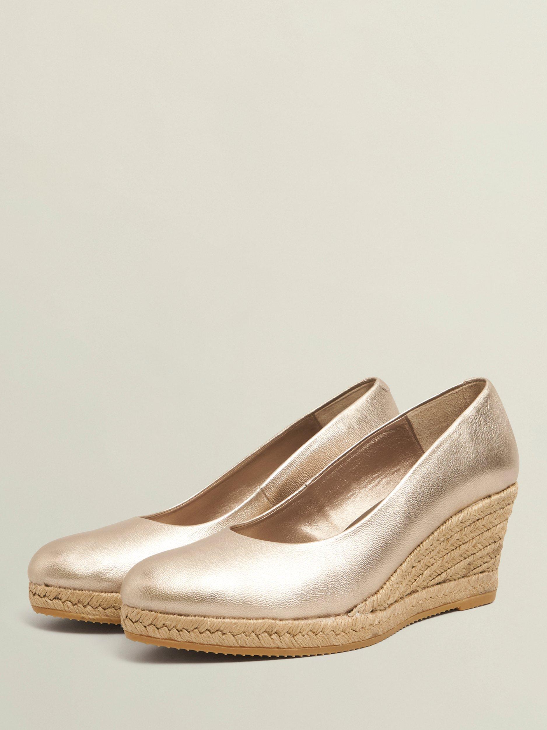 Product image 3 of 4, which shows Hobbs Anna Leather Espadrille Sandals, Pewter, 3