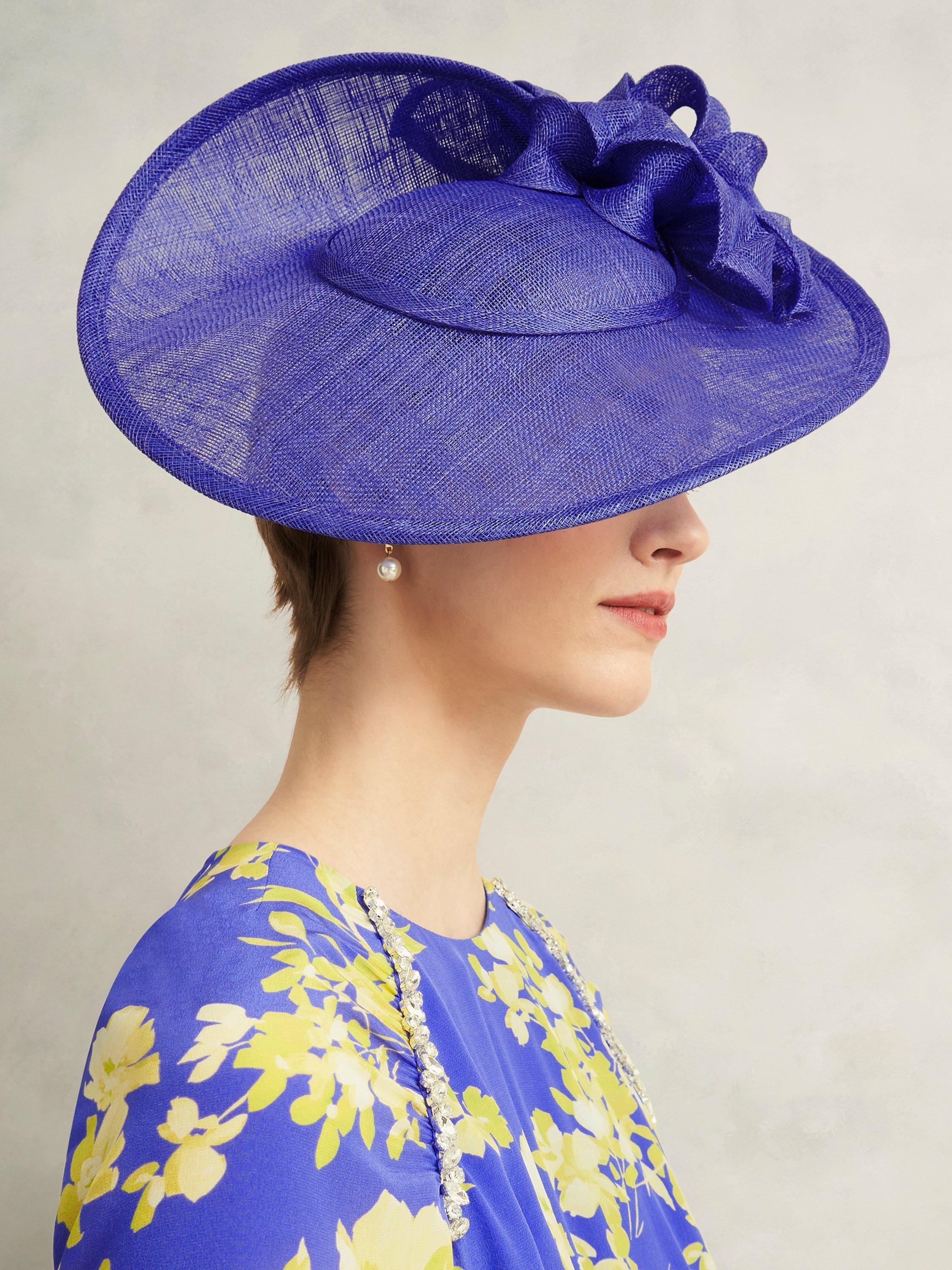 Product image 2 of 7, which shows Hobbs Elaina Bow Detail Fascinator, Allium Blue
