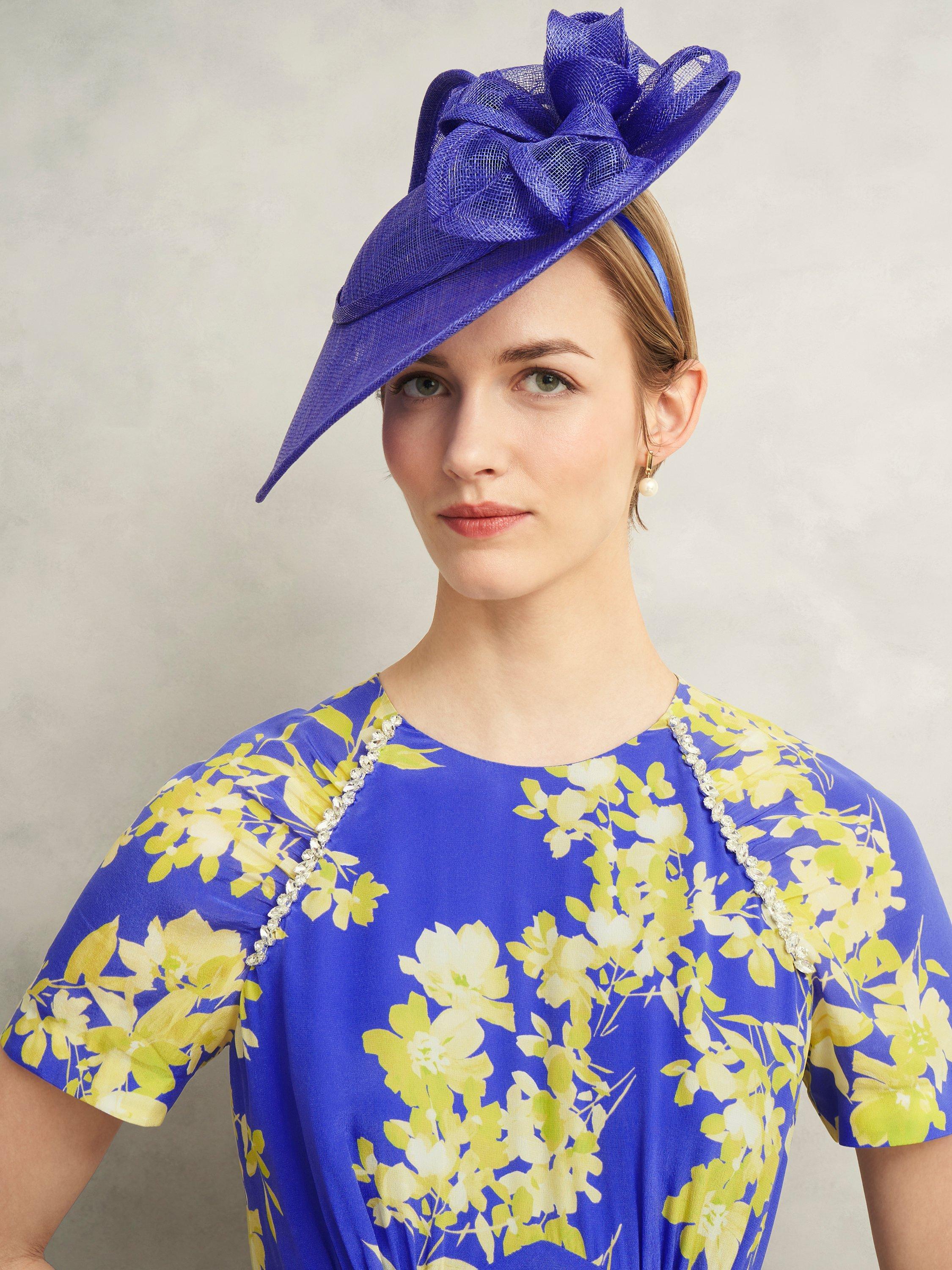 Product image 3 of 7, which shows Hobbs Elaina Bow Detail Fascinator, Allium Blue