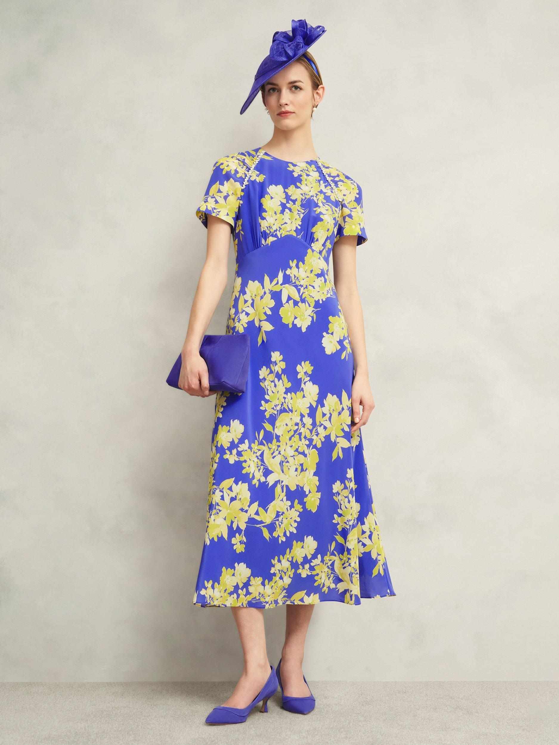 Product image 6 of 6, which shows Hobbs Faye Suede Court Shoes, Allium Blue, 3