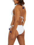 Accessorize Embroidered Triangle Bikini Top, Blue