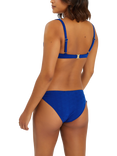 Accessorize Floral Broderie Bunny Tie Bikini Bottoms, Mid Blue