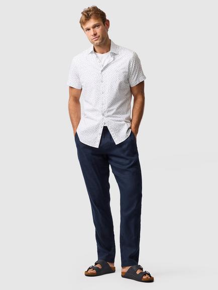 Rodd & Gunn Raview Micro Print Cotton Slim Fit Short Sleeve Shirt, Blanc - view 2, Blanc