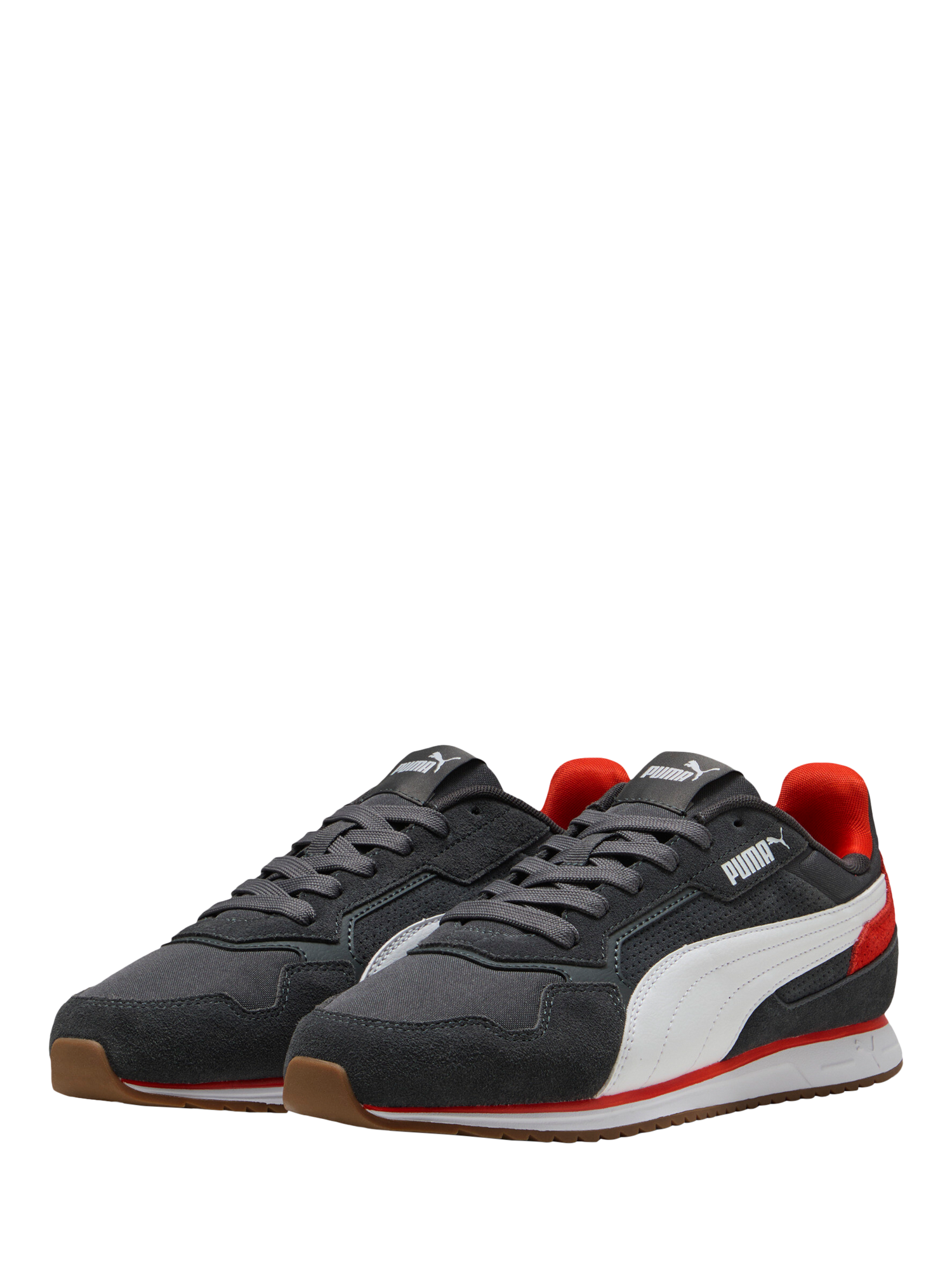 Product image 2 of 6, which shows PUMA Softride Miller Lace Up Trainers, Grey, Red, 8