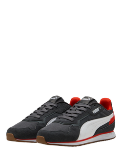 PUMA Softride Miller Lace Up Trainers, Grey, Red - view 2, Grey, Red