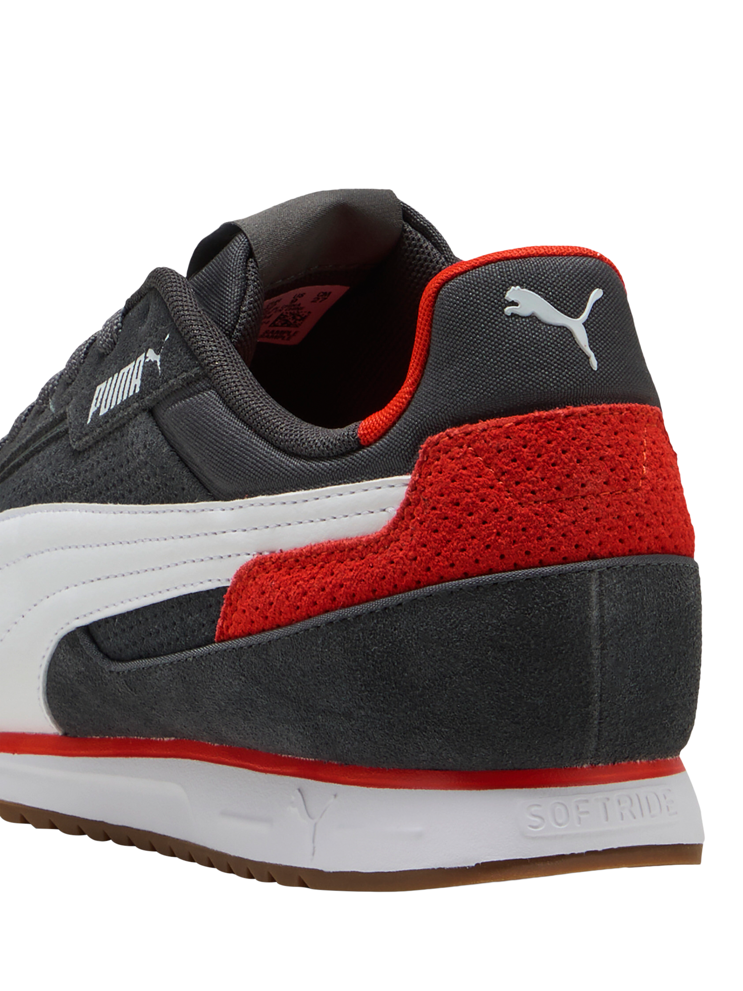 Product image 3 of 6, which shows PUMA Softride Miller Lace Up Trainers, Grey, Red, 8