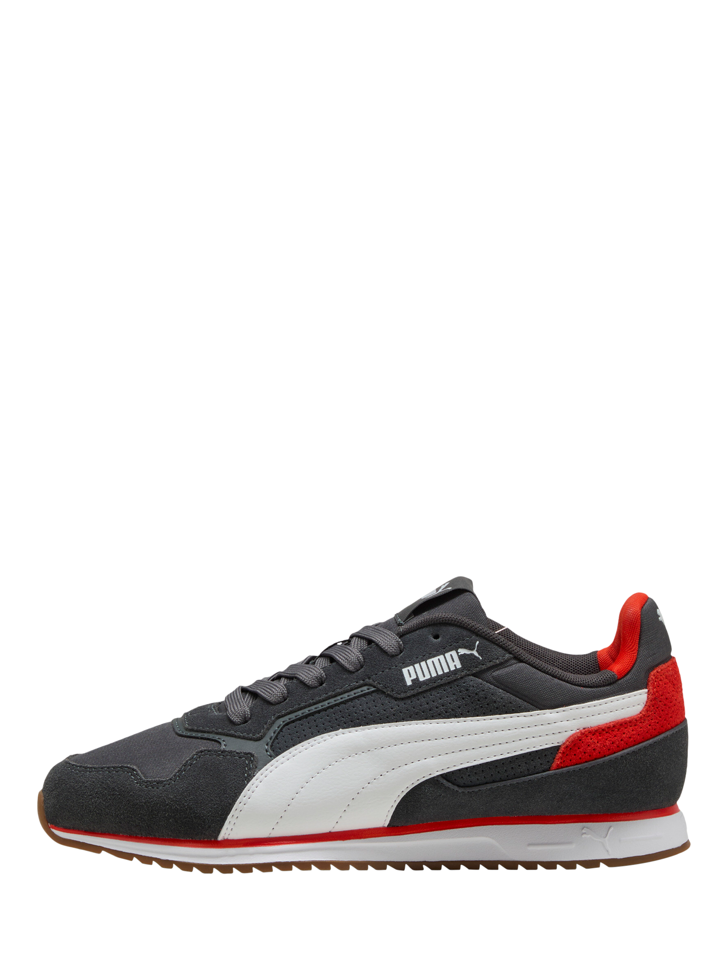 Product image 4 of 6, which shows PUMA Softride Miller Lace Up Trainers, Grey, Red, 8