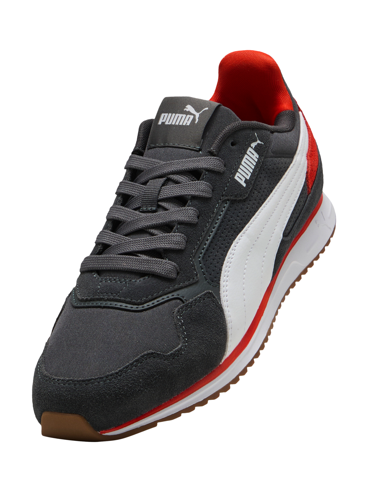 Product image 6 of 6, which shows PUMA Softride Miller Lace Up Trainers, Grey, Red, 8
