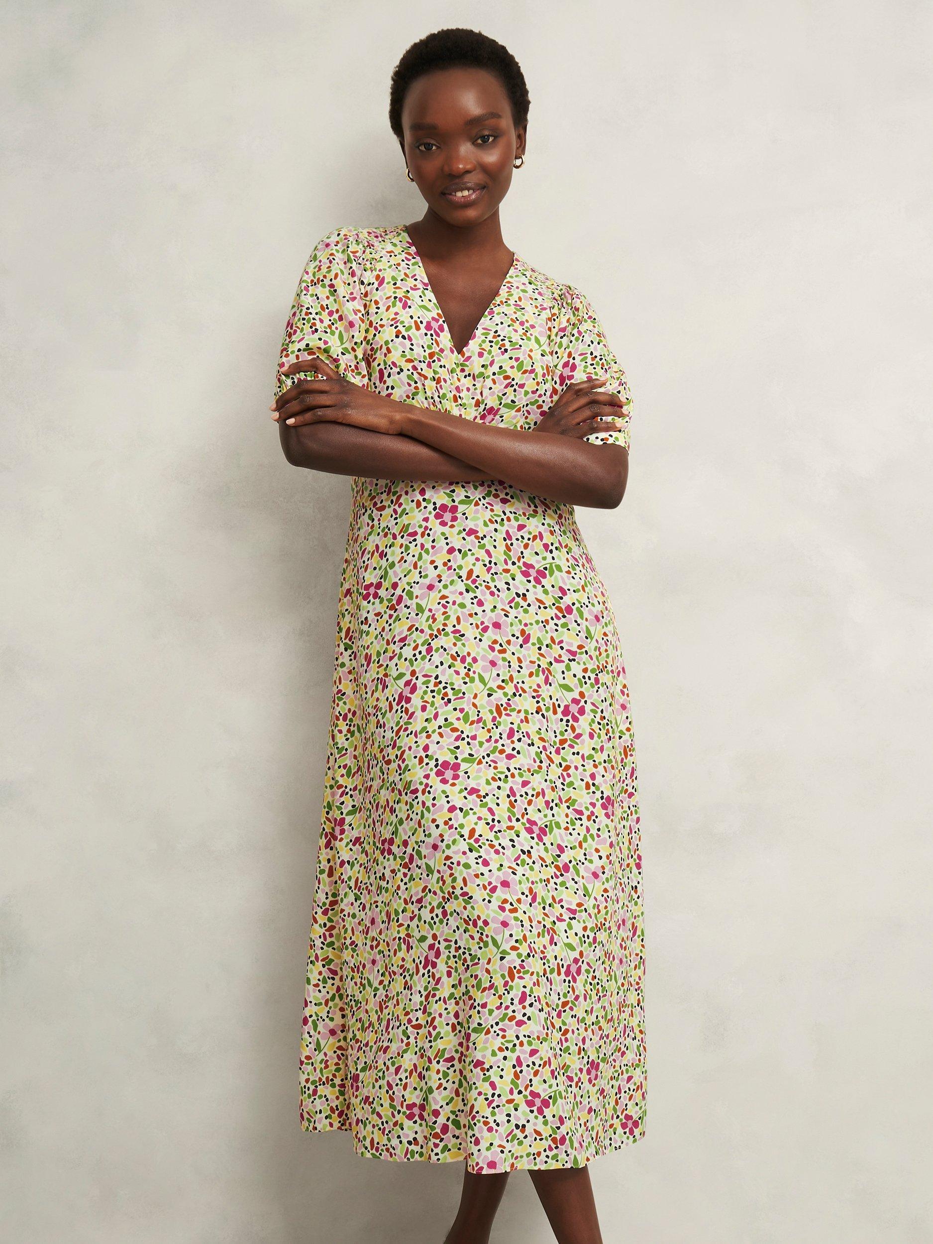 Product image 1 of 5, which shows Hobbs Petite Santana Floral Dress, Multi, 10