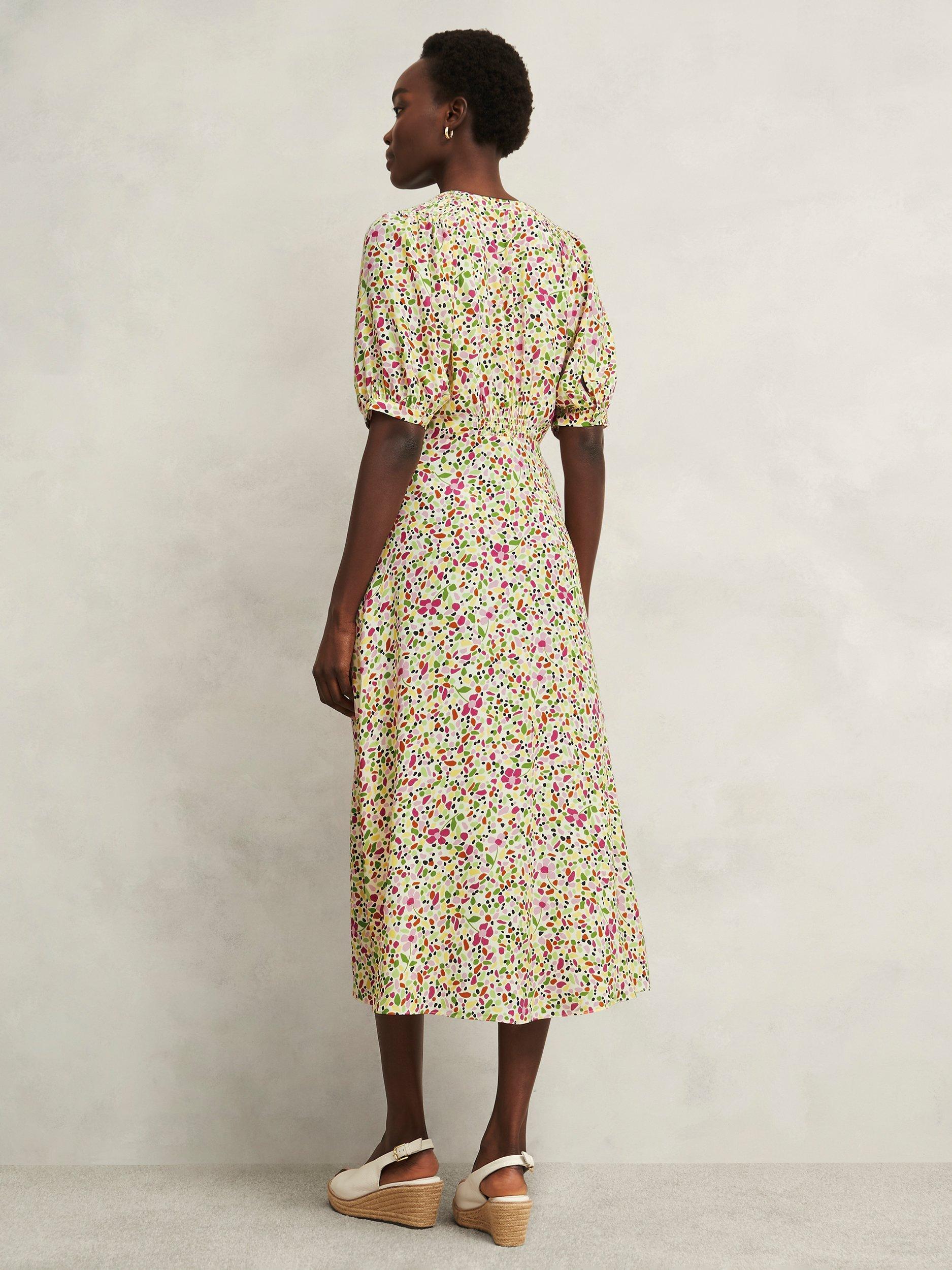 Product image 2 of 5, which shows Hobbs Petite Santana Floral Dress, Multi, 10