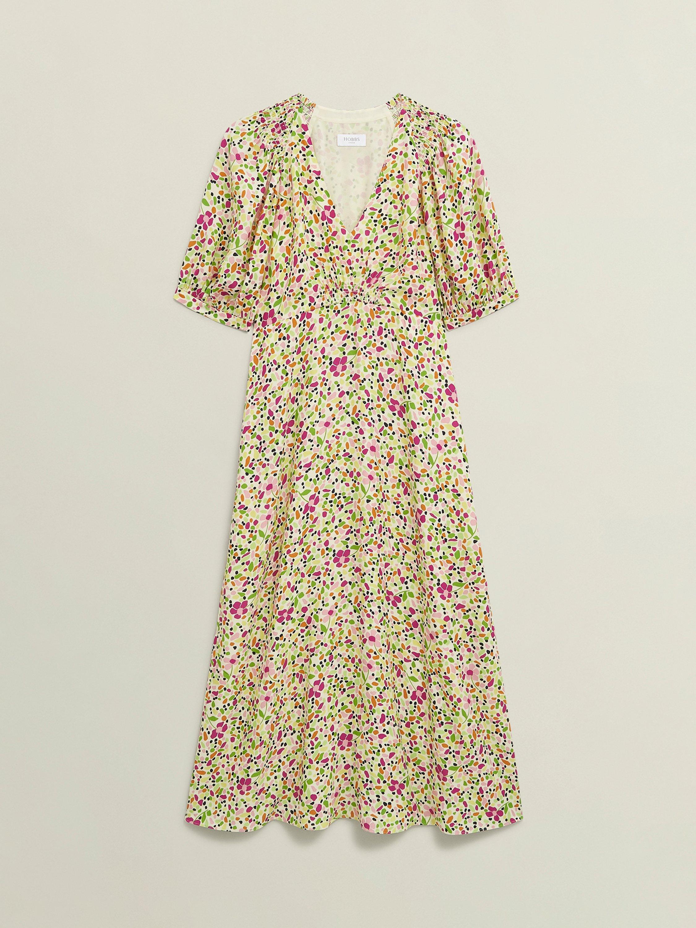 Product image 4 of 5, which shows Hobbs Petite Santana Floral Dress, Multi, 10