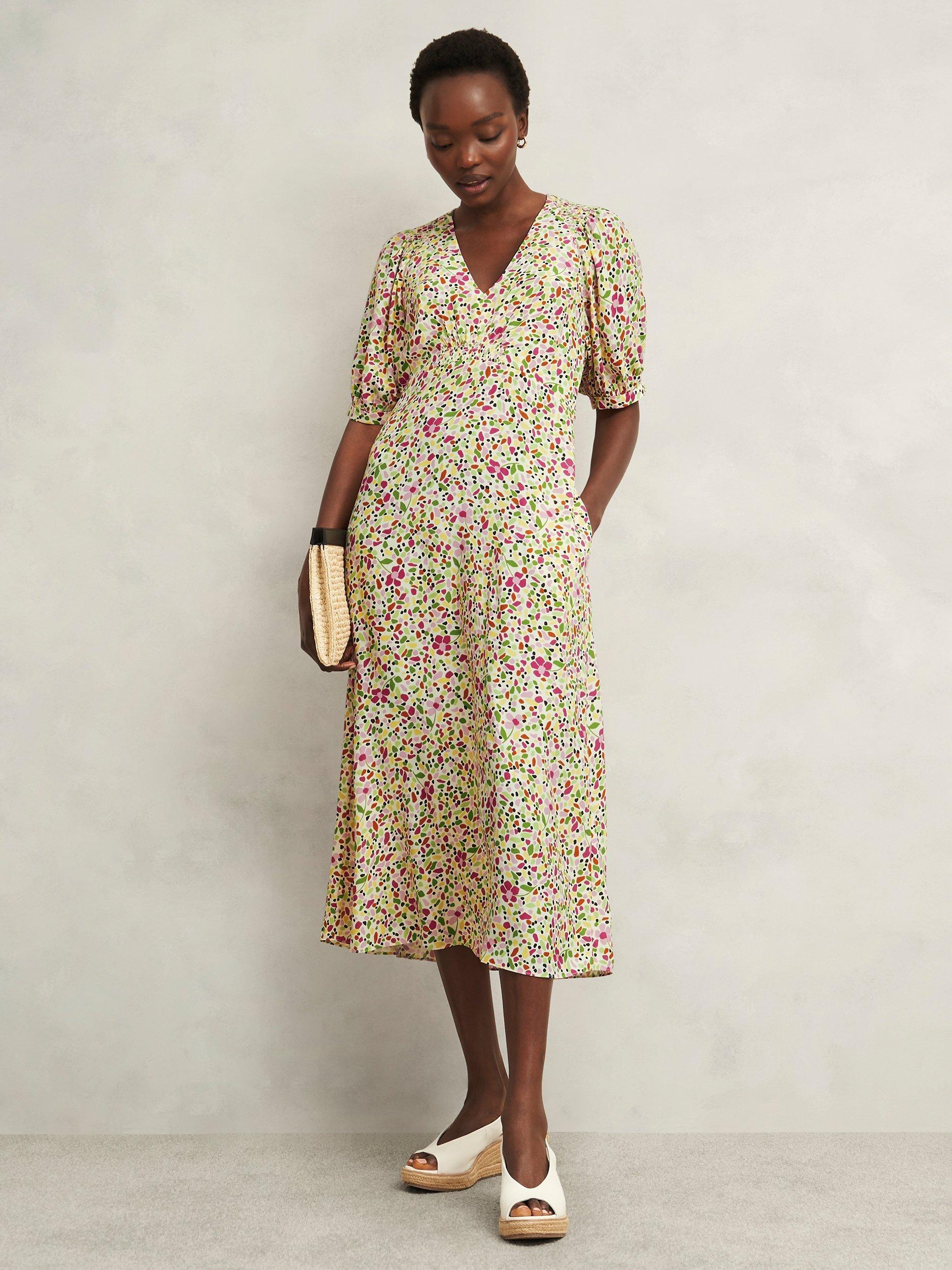 Product image 5 of 5, which shows Hobbs Petite Santana Floral Dress, Multi, 10