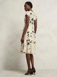 Hobbs Petite Tia Embroidered Floral Dress, Cream/Multi