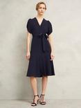 Hobbs Pricilla Tiered Hem Dress, Midnight Blue