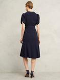 Hobbs Pricilla Tiered Hem Dress, Midnight Blue