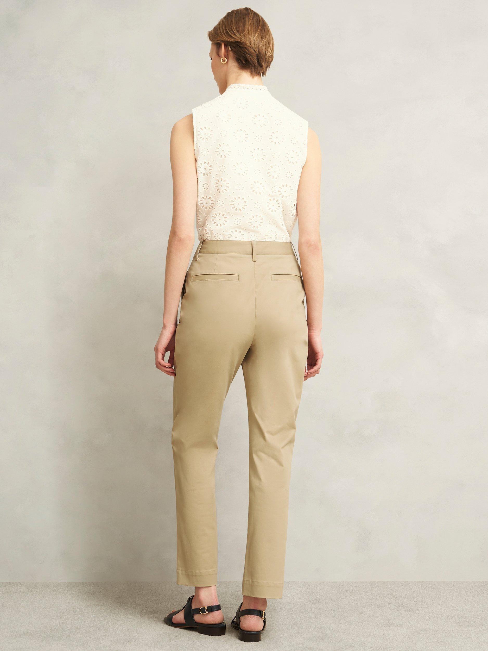 Product image 2 of 5, which shows Hobbs Noa Tapered Tailored Trousers, Camel, 10