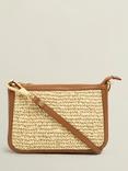 Hobbs Briella Raffia Crossbody Bag, Brown/Multi