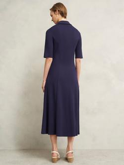 Hobbs Azaria Ponte Dress, Navy Blue - view 2, Navy Blue