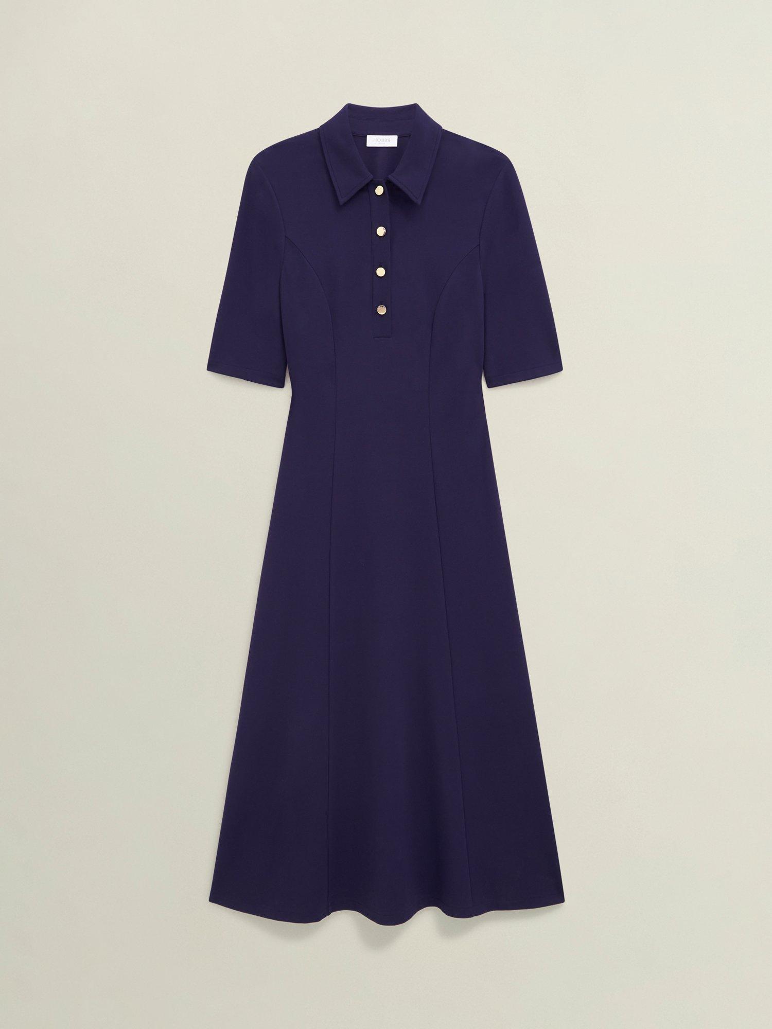 Product image 4 of 5, which shows Hobbs Azaria Ponte Dress, Navy Blue, 10