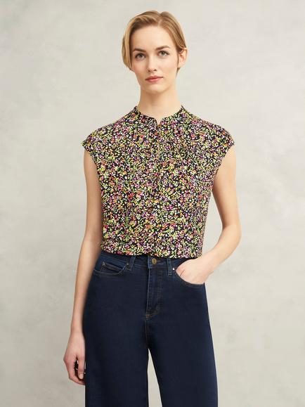 Hobbs Maeve Printed Top, Navy/Multi