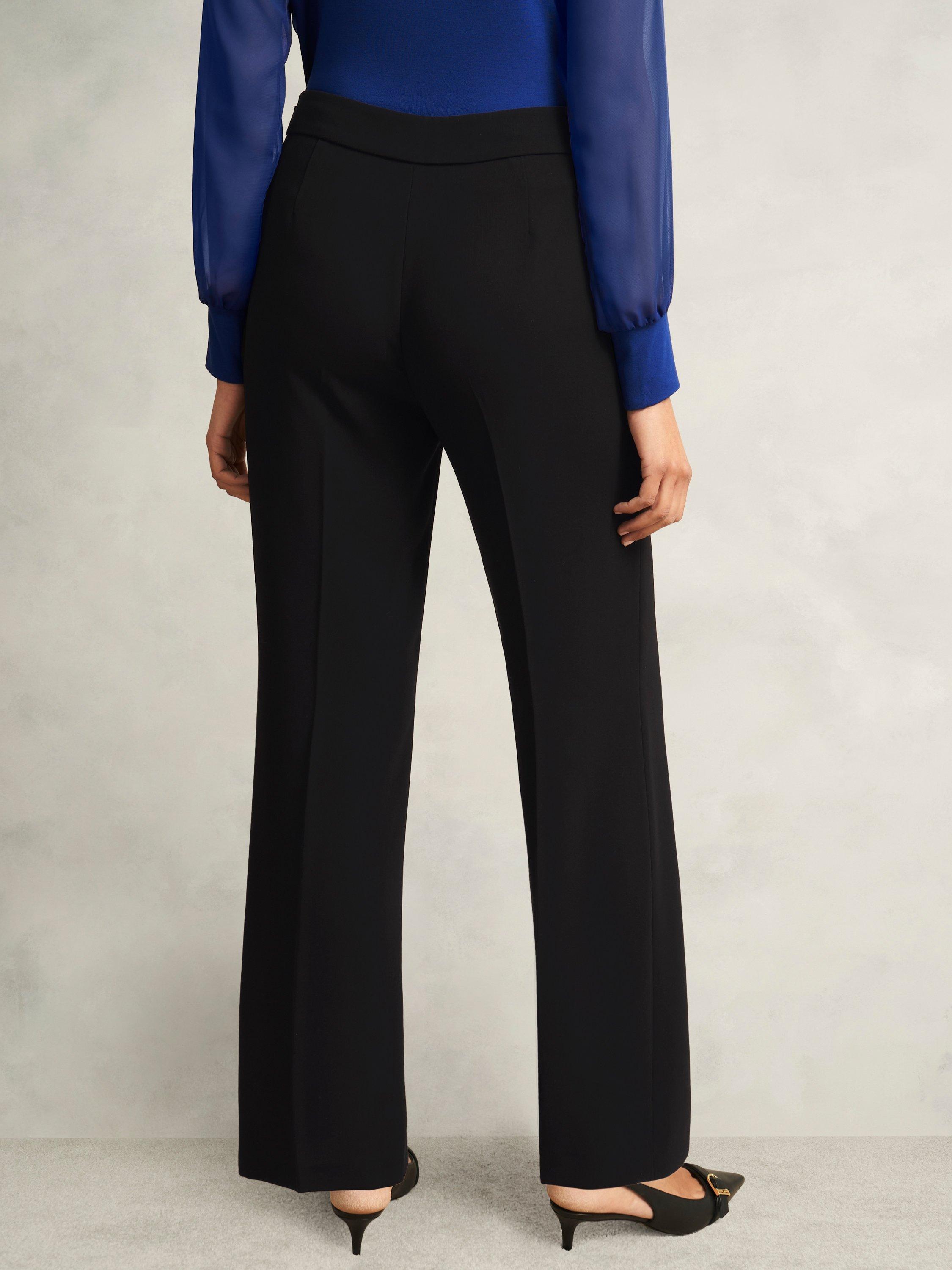 Product image 2 of 6, which shows Hobbs Mel Wide Leg Trousers, Black, 10