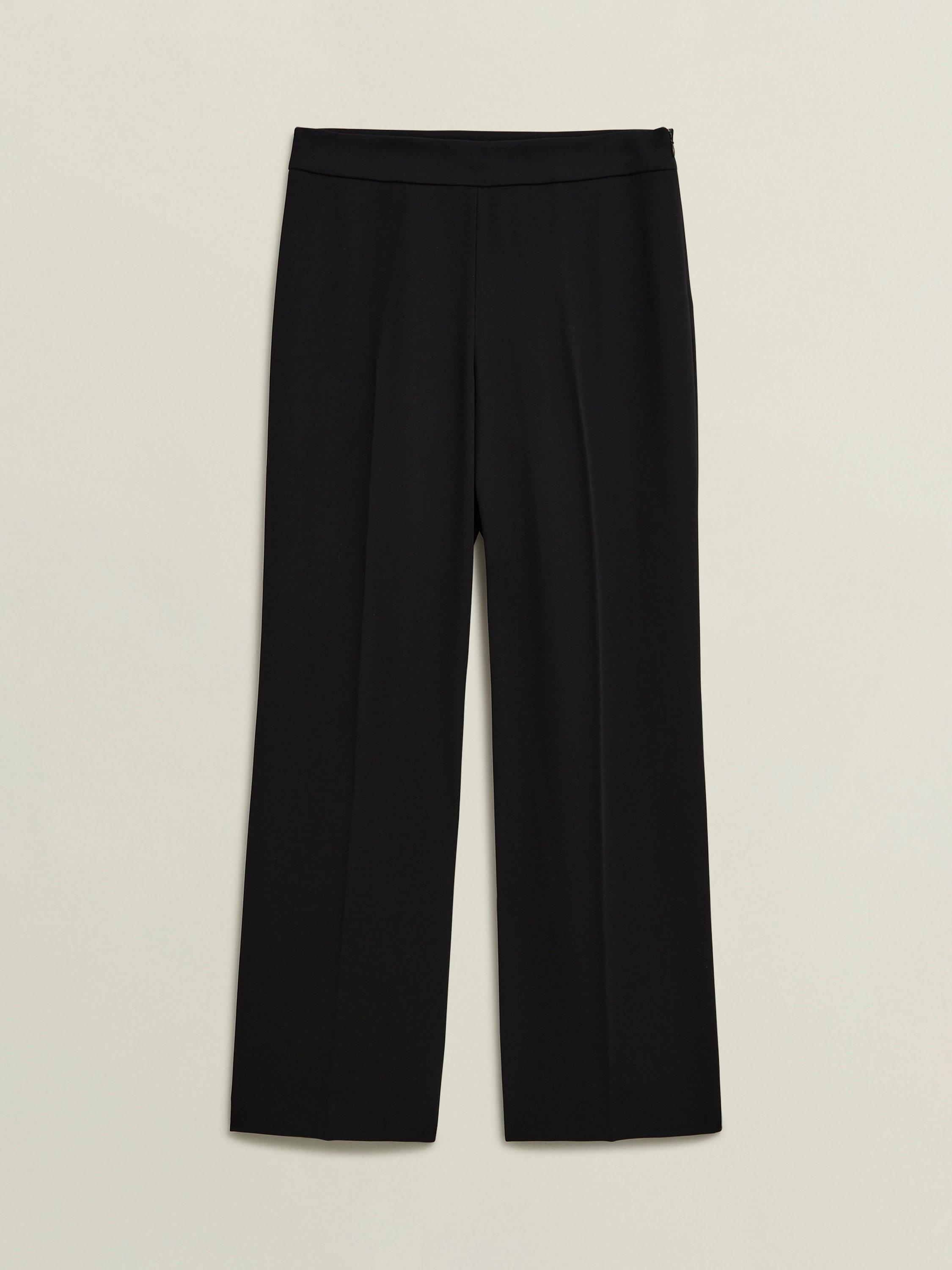 Product image 4 of 6, which shows Hobbs Mel Wide Leg Trousers, Black, 10