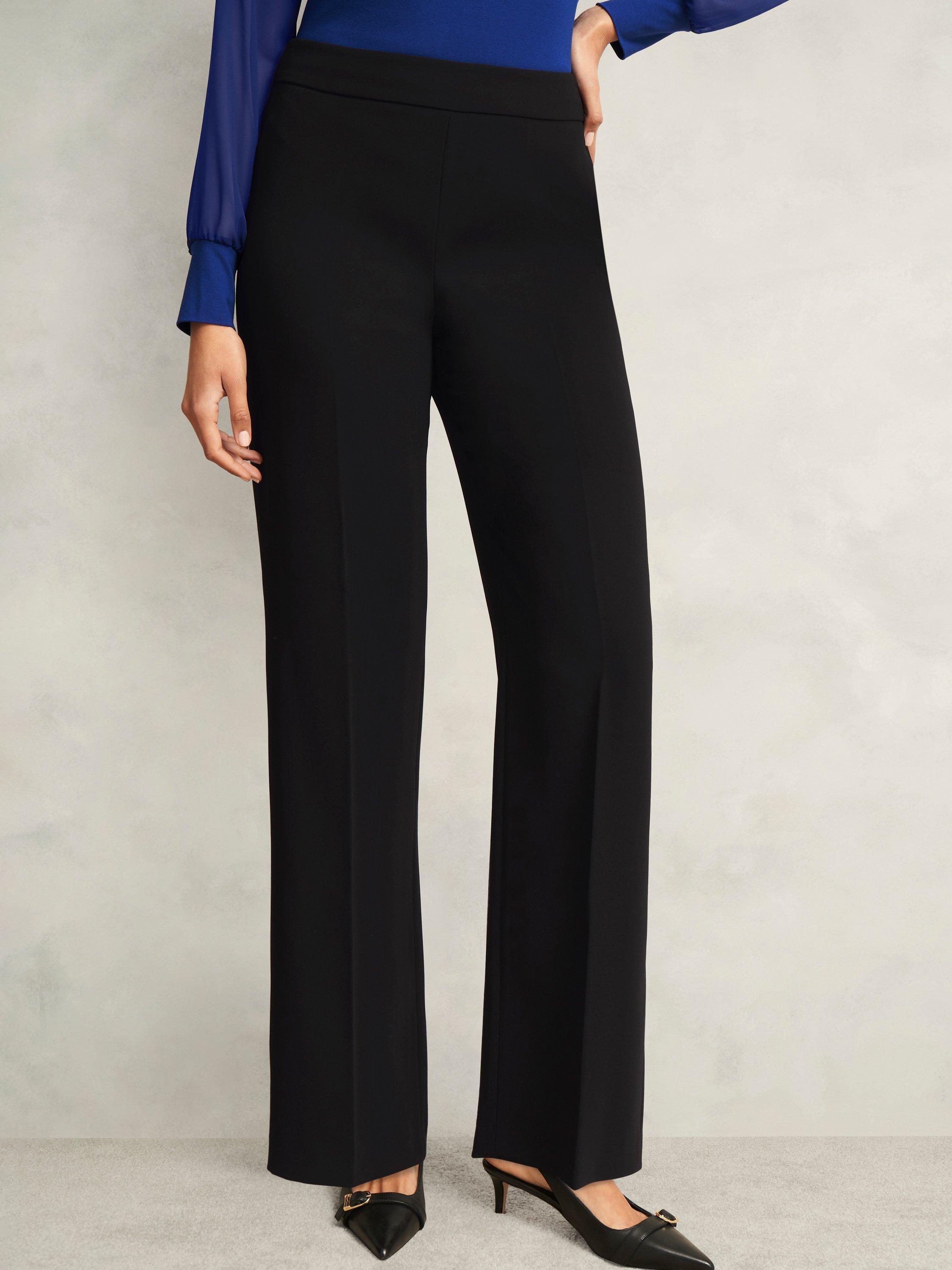 Product image 5 of 6, which shows Hobbs Mel Wide Leg Trousers, Black, 10