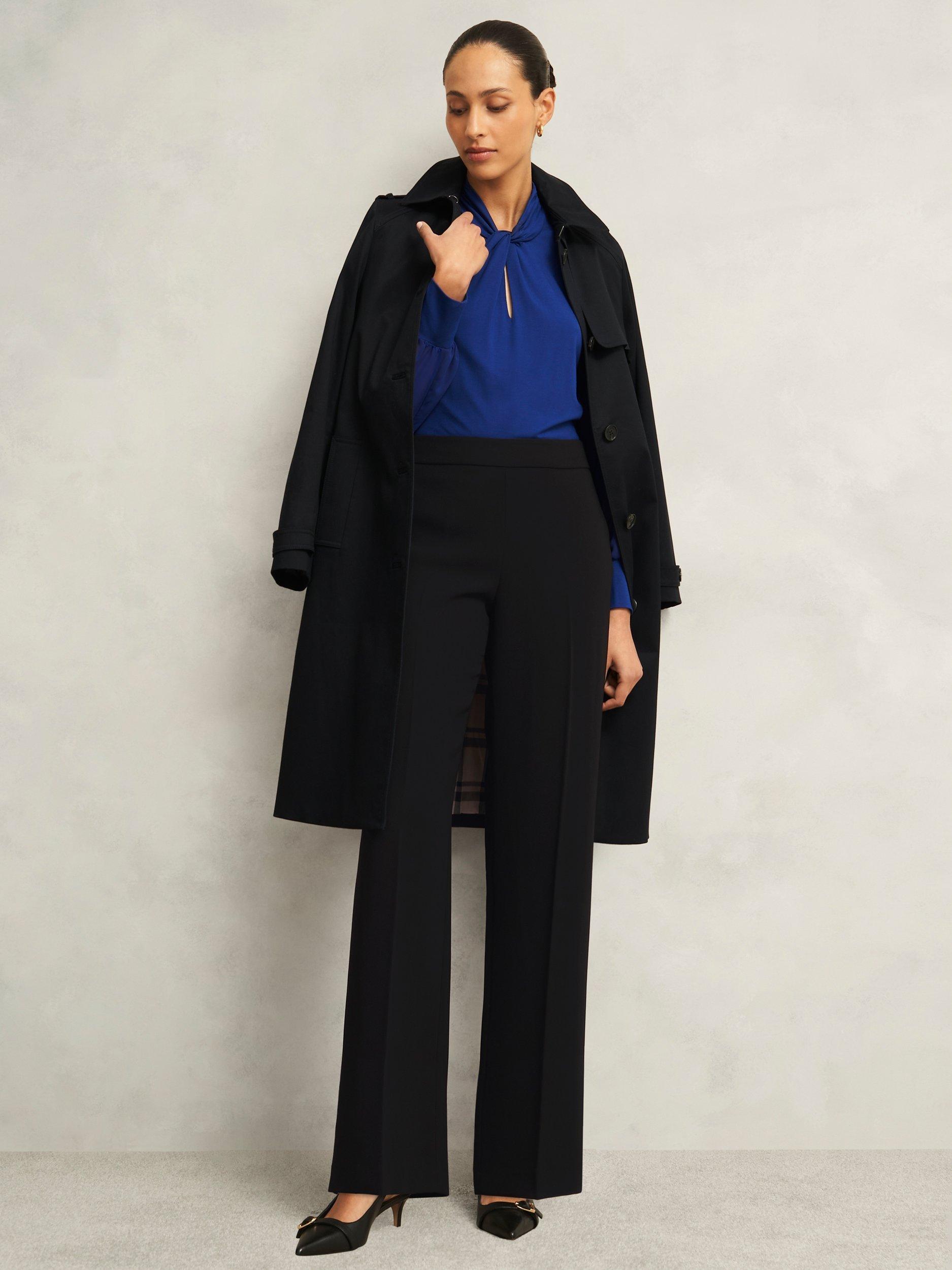 Product image 6 of 6, which shows Hobbs Mel Wide Leg Trousers, Black, 10