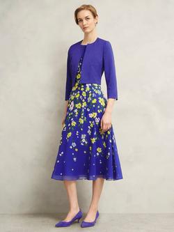 Hobbs Elize Cropped Jacket, Bright Blue, Bright Blue