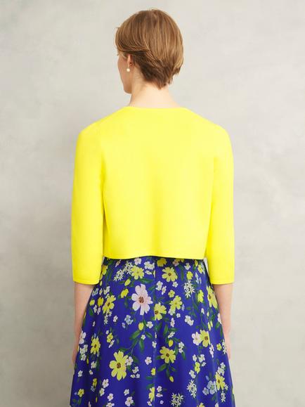 Hobbs Ella Cropped Cardigan, Light Yellow - view 2, Light Yellow