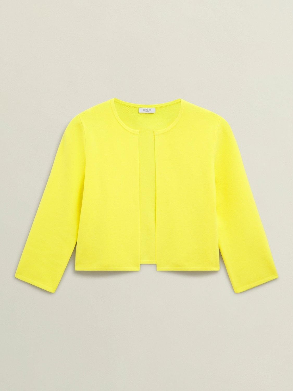 Product image 4 of 5, which shows Hobbs Ella Cropped Cardigan, Light Yellow, L