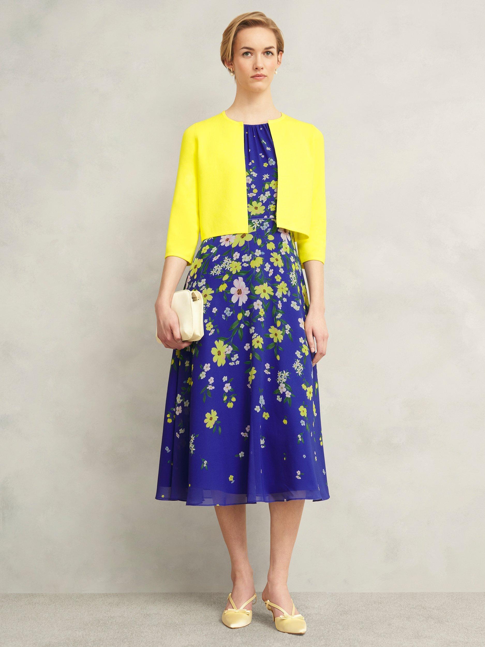 Product image 5 of 5, which shows Hobbs Ella Cropped Cardigan, Light Yellow, L