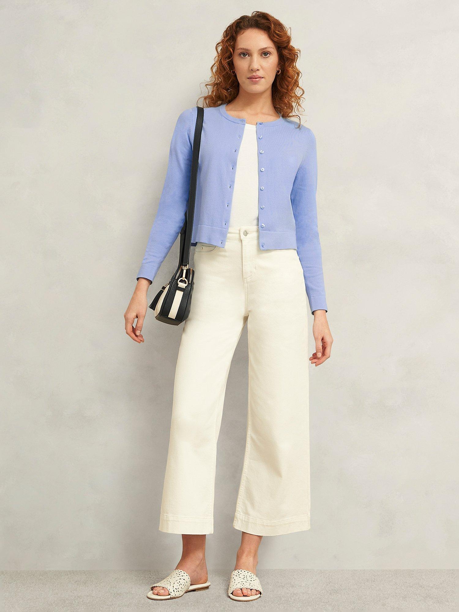 Product image 6 of 6, which shows Hobbs Michelle Relaxed Fit Cardigan, Maya Blue, L