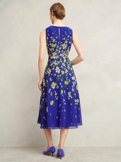 Hobbs Carly Floral Dress, Blue/Multi - view 2, Blue/Multi