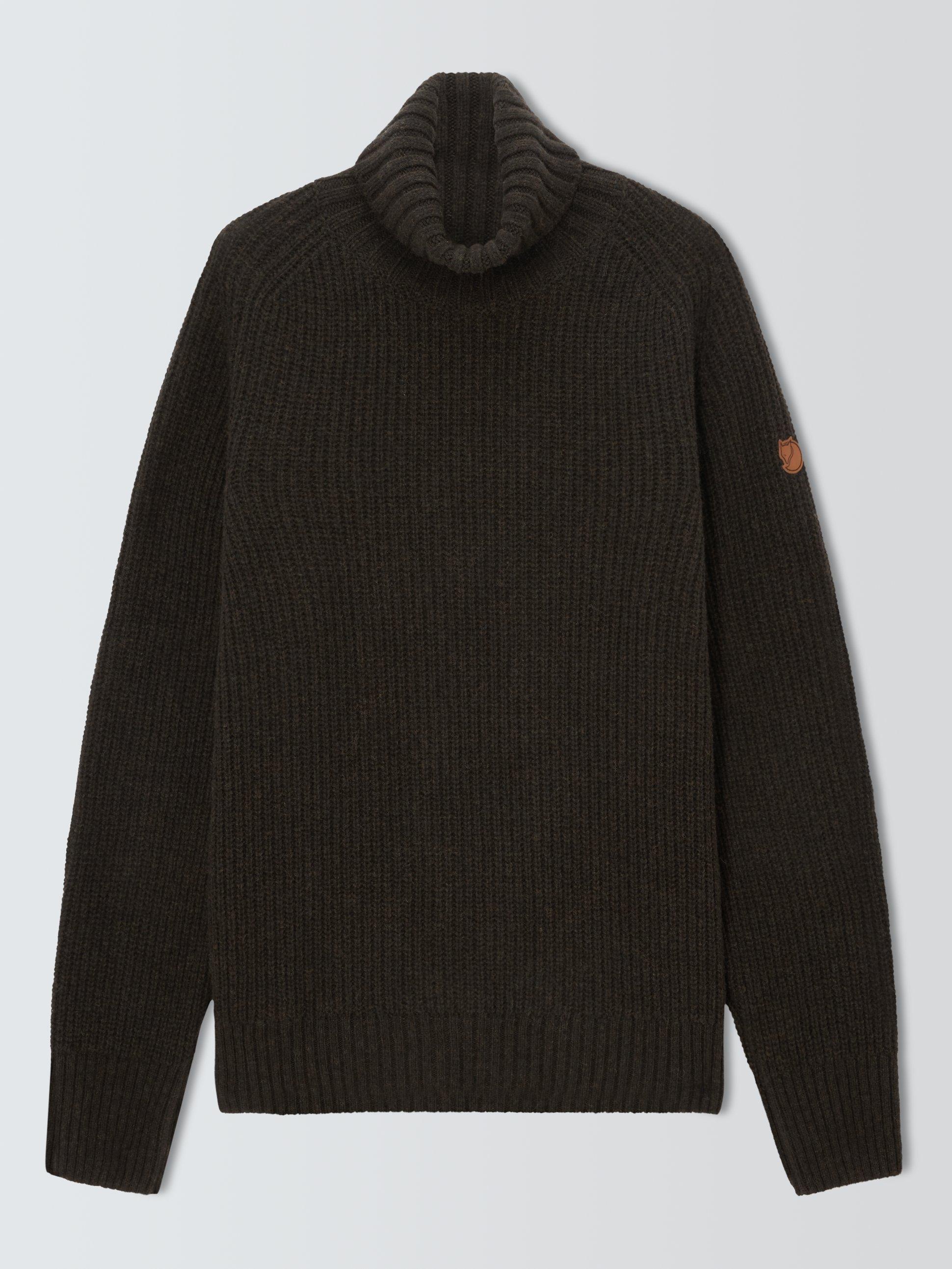 Product image 4 of 6, which shows Fjällräven Ovik Wool  Roll Neck Sweater, Dark Olive, M