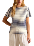 Joules Cotton Short Sleeved Stripe Print T-Shirt, Blue/Multi