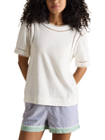 Joules Ladder Trim Round Neck T-Shirt, White