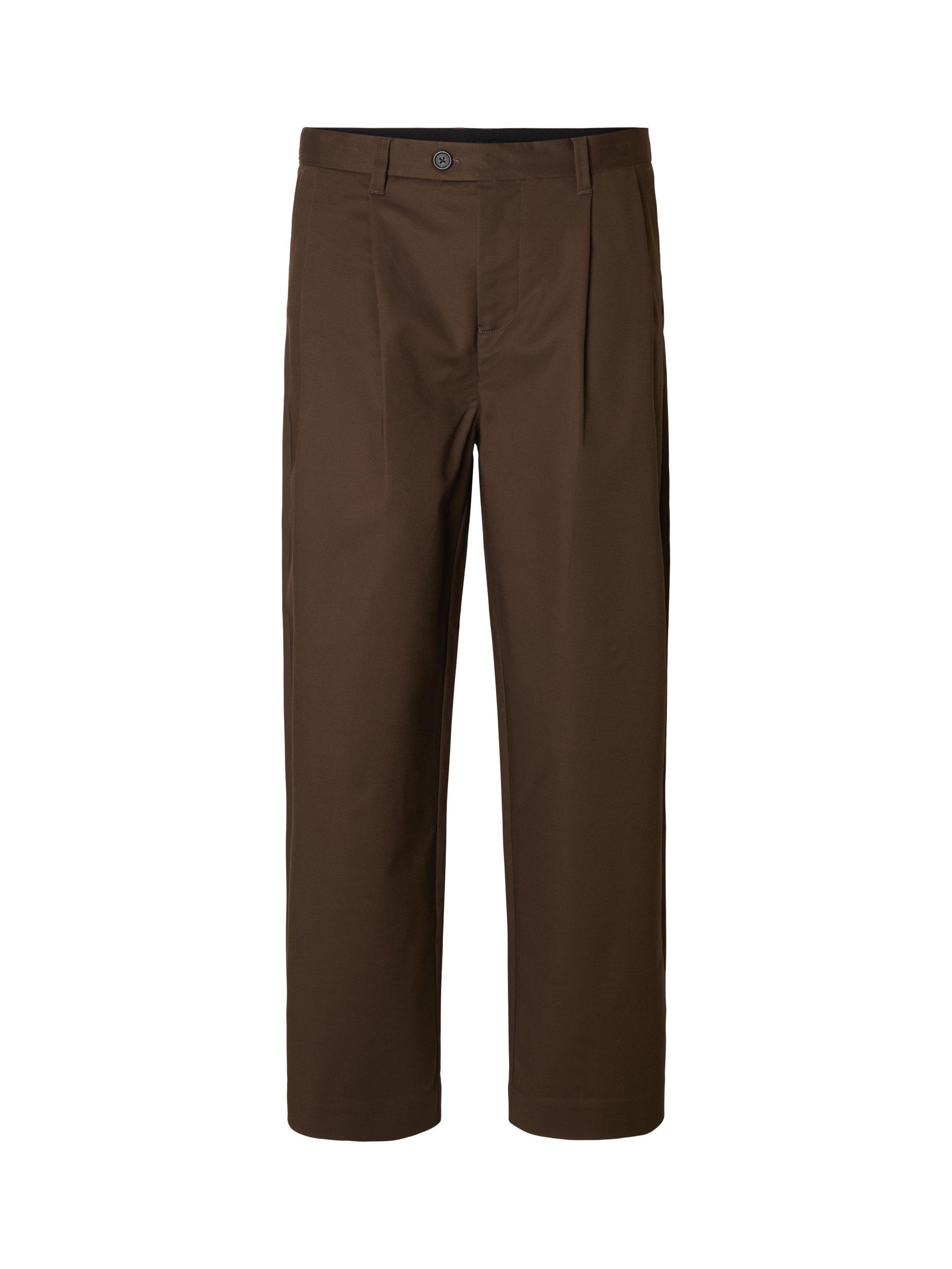 Product image 6 of 6, which shows Selected Wide Cotton Blend Trousers, Demitasse, 30R