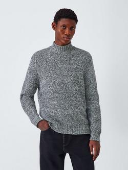 Kin Space Dye Roll Neck Jumper, Black/White, Black/White