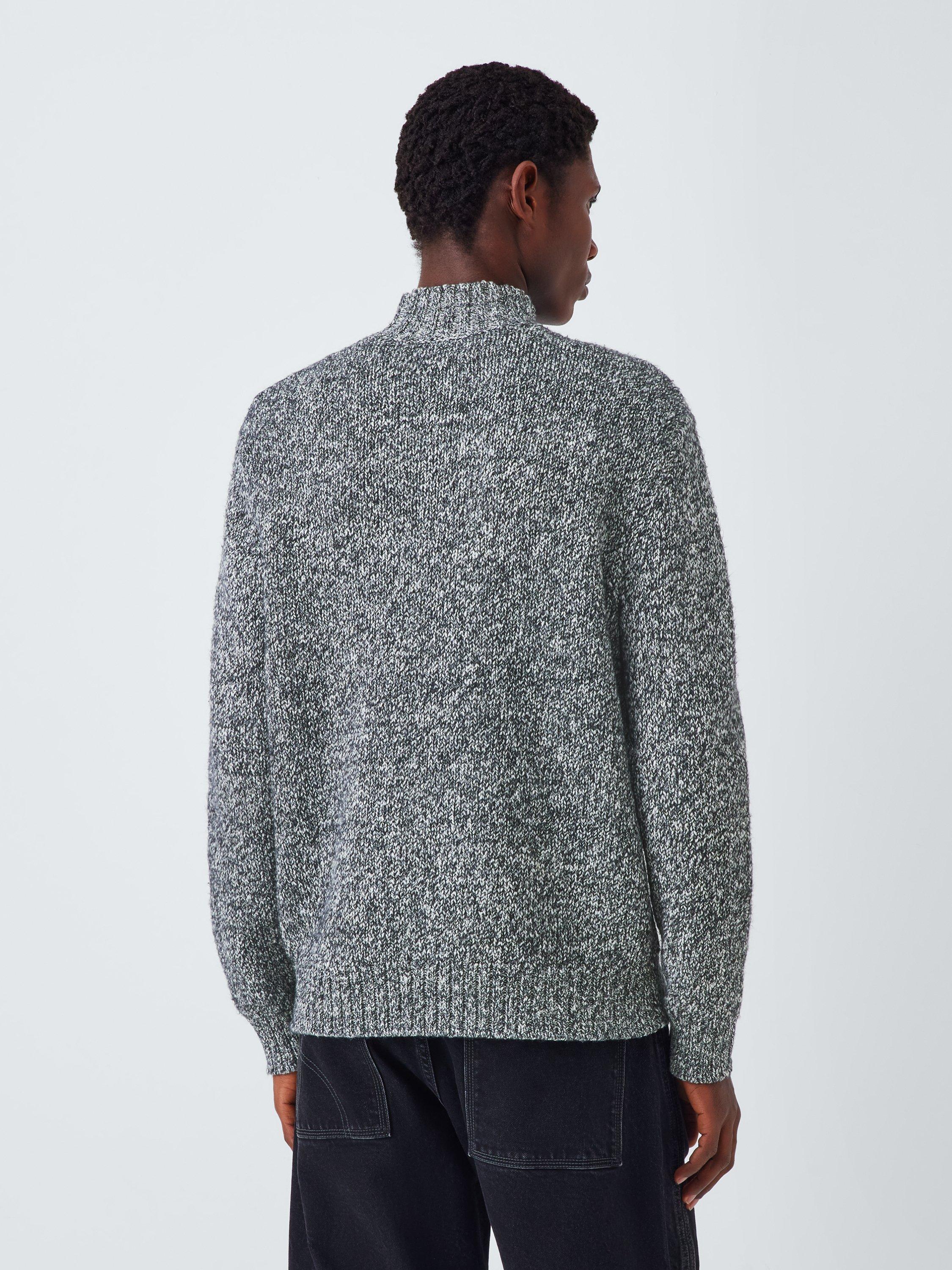 Product image 2 of 6, which shows Kin Space Dye Roll Neck Jumper, Black/White, S