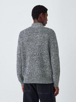 Kin Space Dye Roll Neck Jumper, Black/White - view 2, Black/White