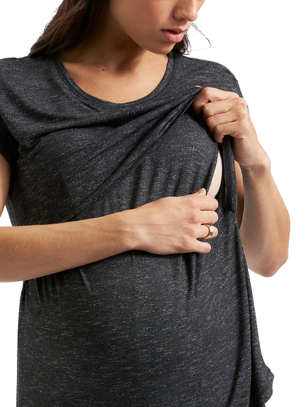 Ripe Dreamy Nursing T-Shirt, Granite - view 2, Granite