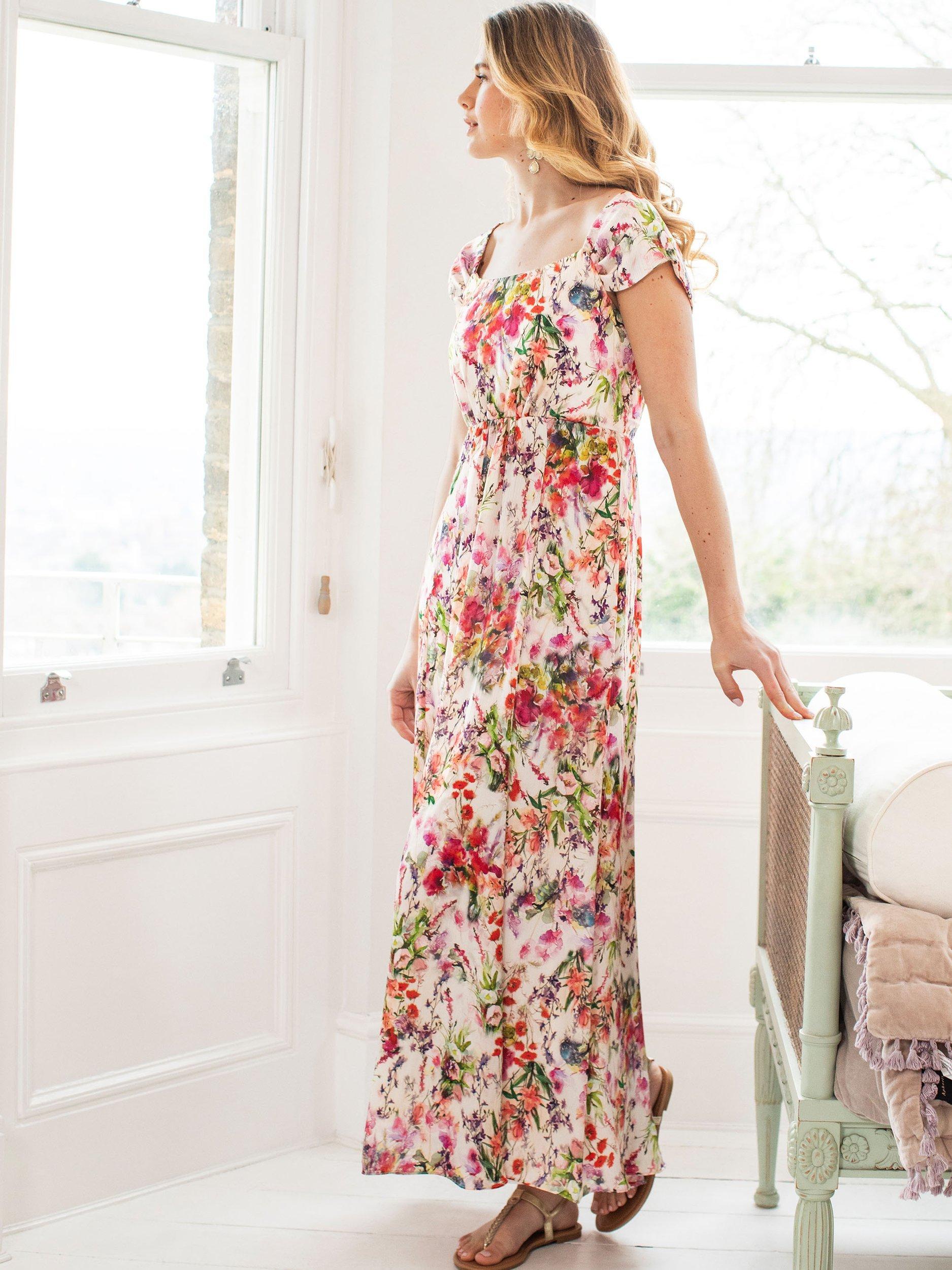 Product image 4 of 7, which shows Alie Street Florence Wildflower Garden Maxi Dress, Wildflower Garden, 6-8
