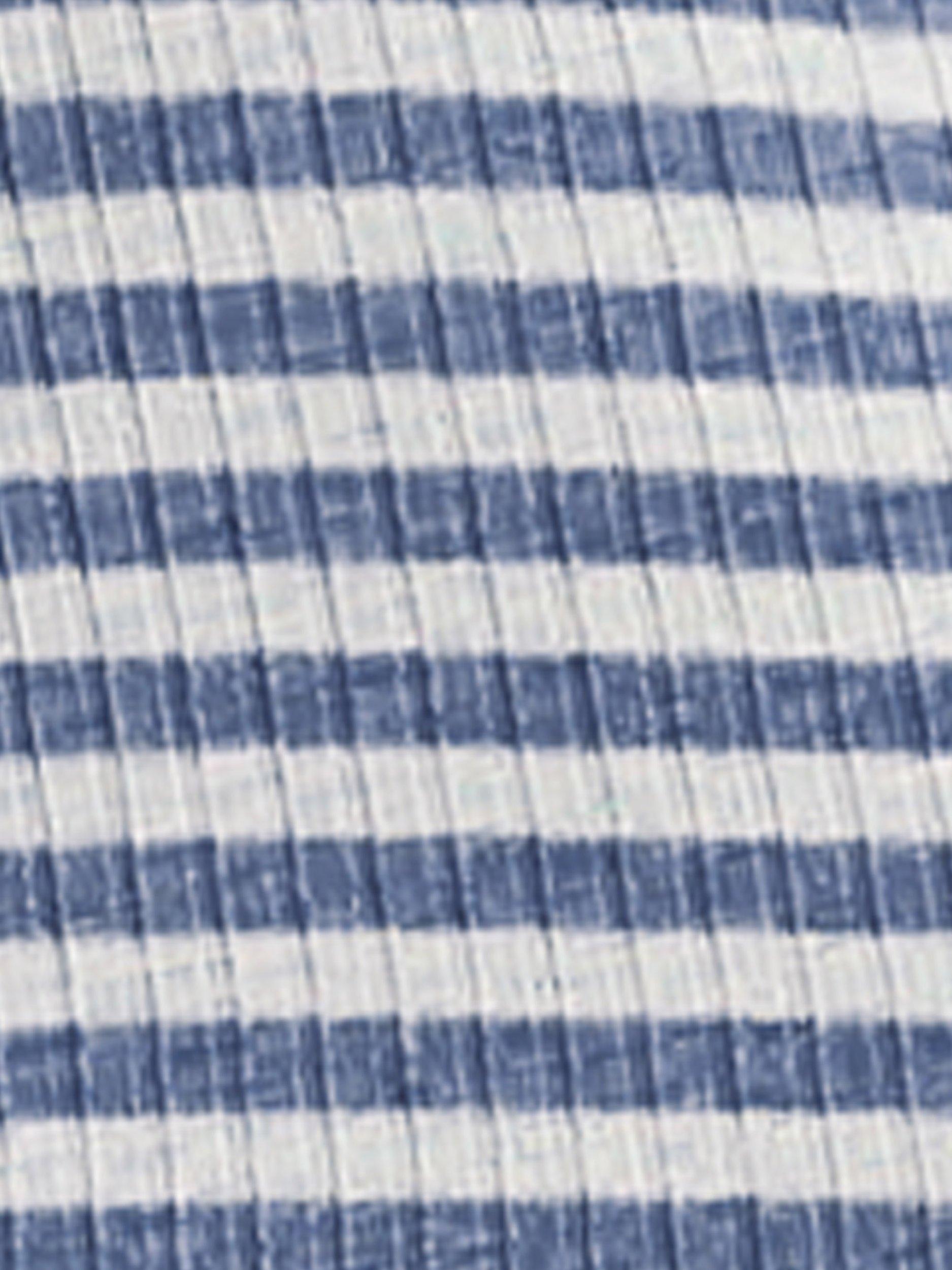Product image 5 of 5, which shows Ripe Dune Stripe Nursing Swimsuit, Washed Indigo/White, XS