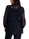 chesca Floral Lace Shirt, Dark Navy
